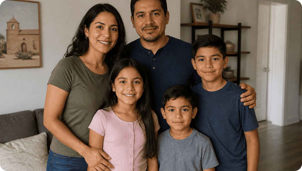 Family supported by Victor Community Support Services